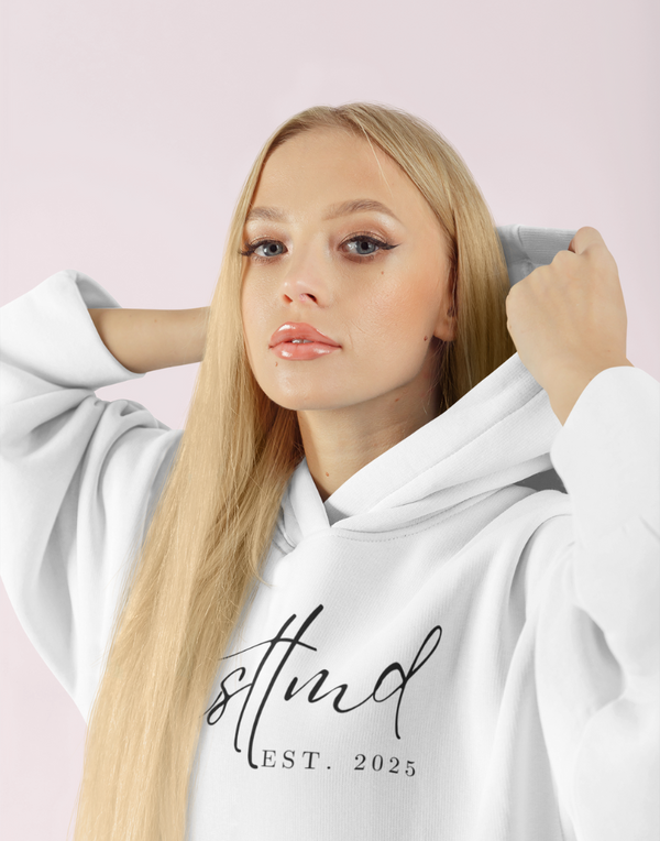 Hustle Made Minimalist Midweight Hoodie with 'Est. 2025' for Casual Wear