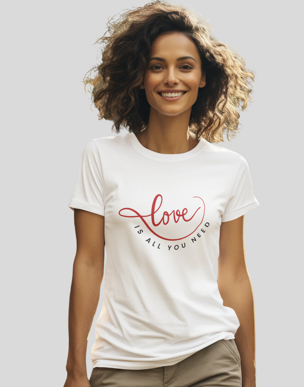 “Love Is All You Need” Softstyle Women’s Hustle T-Shirt